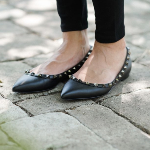 $690 DIRECT Authentic Valentino Rockstud Spike SO Black flats size 40 - Picture 2 of 12